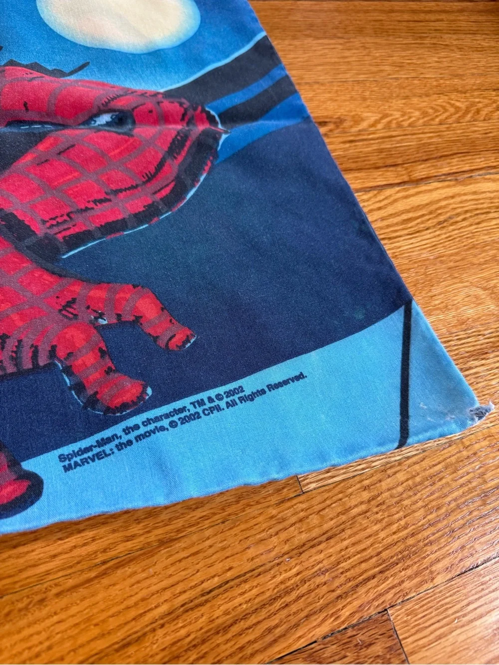 Vintage Y2K Spider-Man The Movie Pillowcase, 2002 Sam Raimi Marvel Bedding 90s